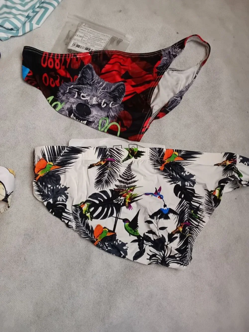5 Pc Lot Men's Bathing Suit XXL Swimming Briefs Swim Trunks Swimwear NWT wolf